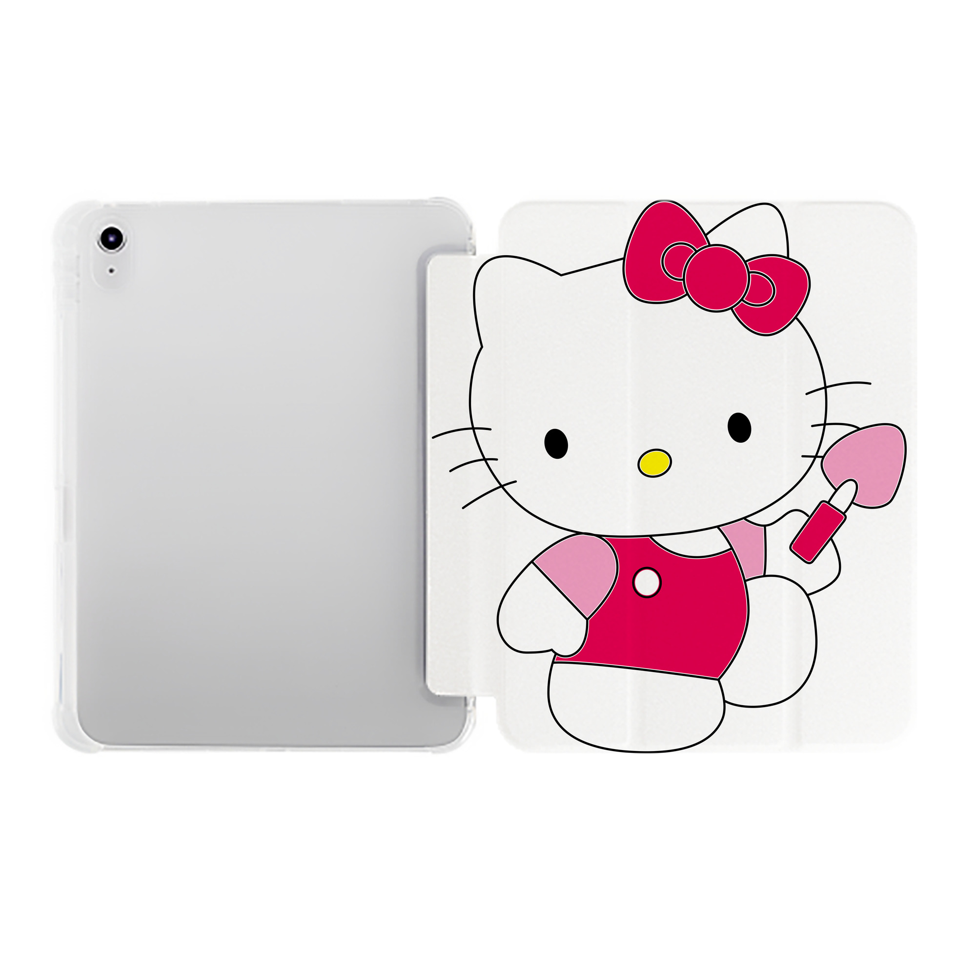 （画像用） Hello Kitty ハローキティ IPad ケース ペン収納付き 三つ折りスタンド PUレザー×シリコン 対応機種9.5/10.5/10.9インチ